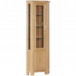Dorset Oak Glazed Corner Display Cabinet